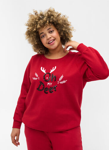 Pull de Noël, Red Oh Deer, Model image number 0
