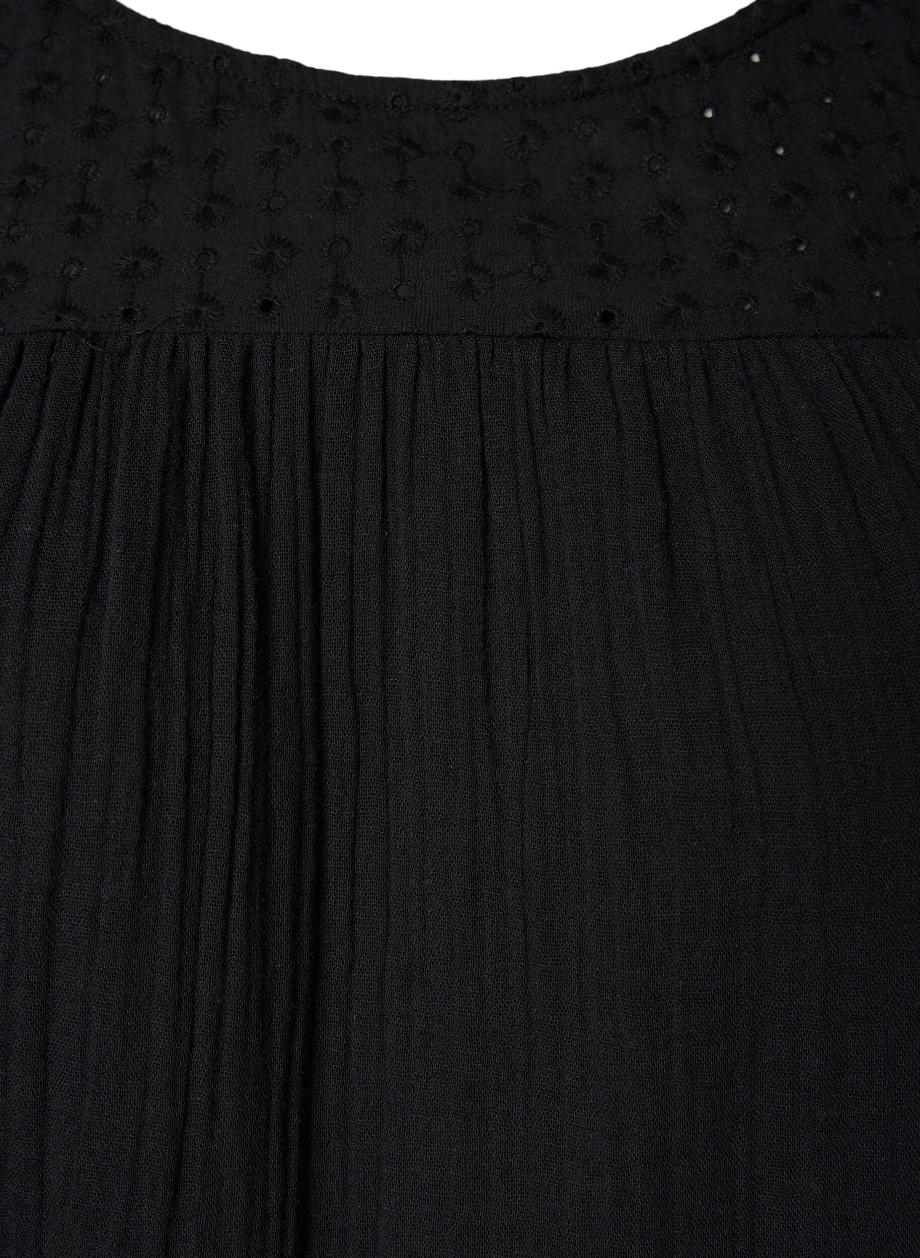 ZizziMouwloze midi-jurk van katoen, Black, Packshot image number 2