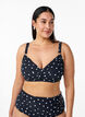 Haut de bikini avec armatures et imprim&eacute;, Noir, Model image number 0