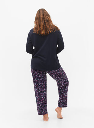 Pantalon de pyjama en coton avec imprimé, Night Sky Ditsy AOP, Model image number 1