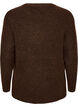 Gem&ecirc;leerde gebreide blouse met ronde hals, Bruin, Packshot image number 1