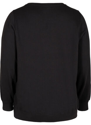 Gaaf sweatshirt met print, Black, Packshot image number 1