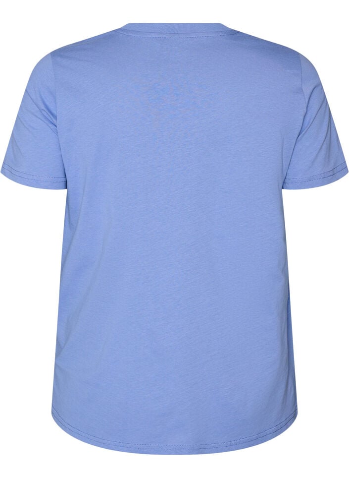 Basic katoenen T-shirt met ronde hals, Paars, Packshot image number 1