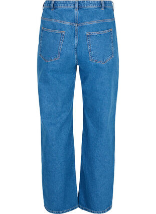 Jean droit taille haute, Blue denim, Packshot image number 1