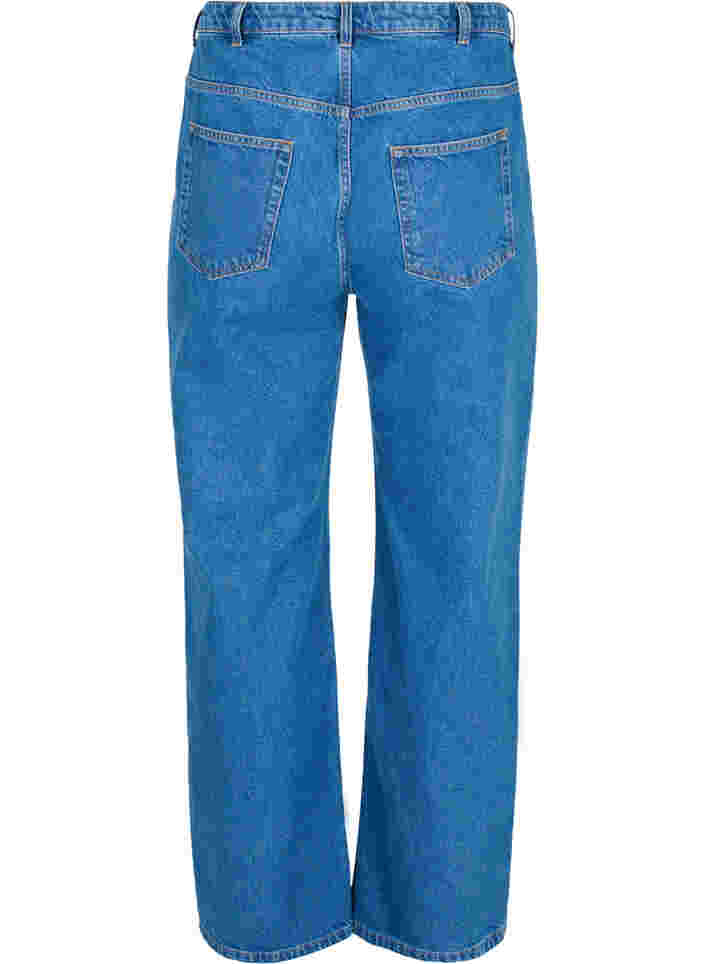 Jean droit taille haute, Blue denim, Packshot image number 1