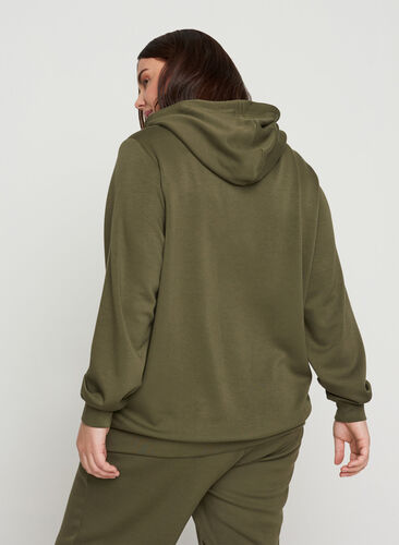 Pull avec poches et capuche, Ivy Green, Model image number 1