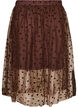 Jupe midi en tulle avec des c&oelig;urs, Marron, Packshot image number 1
