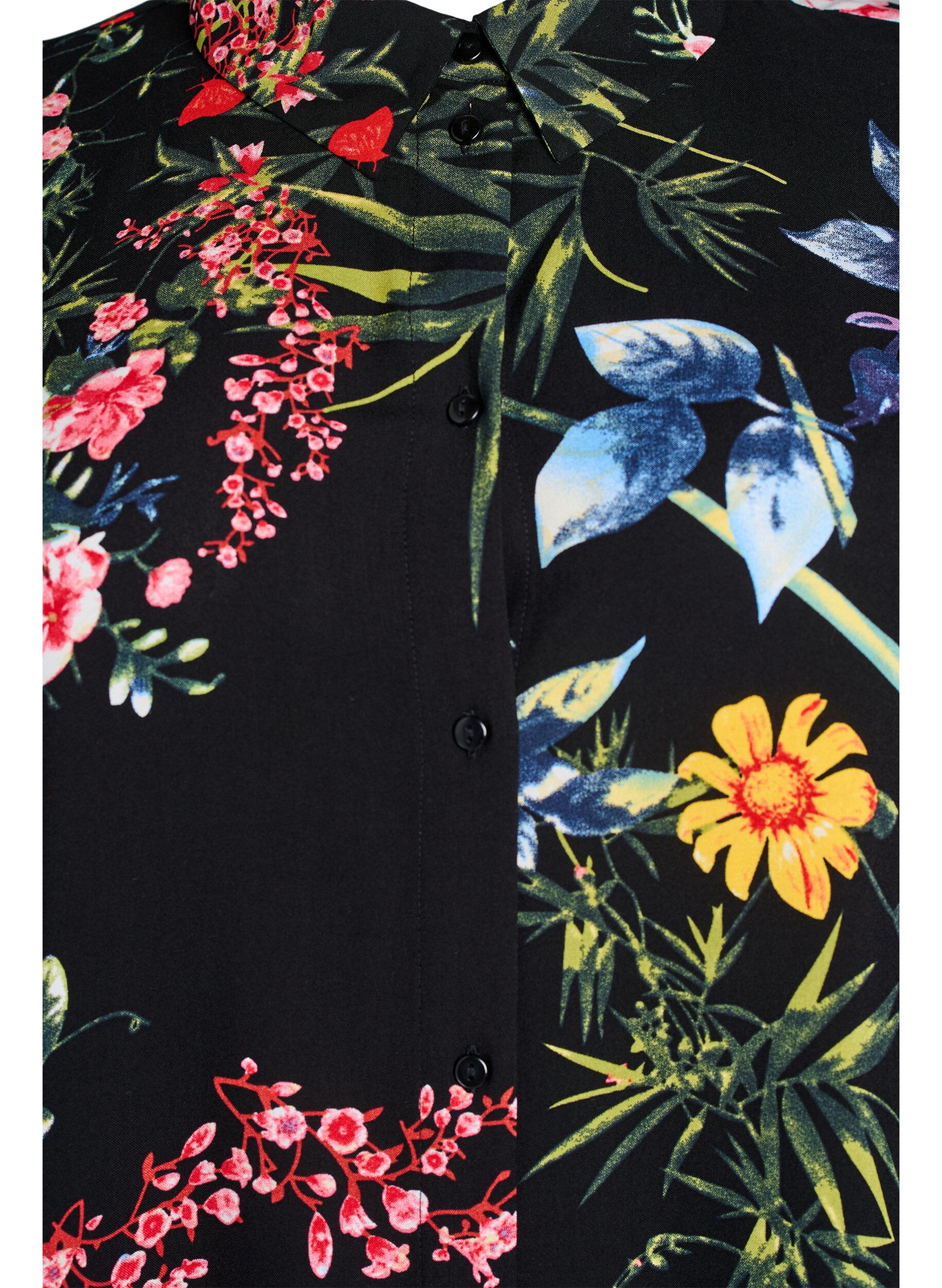 ZizziLosvallend lang shirt van viscose, Zwart, Packshot image number 2