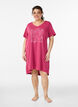 Organische katoenen nachtjapon met V-hals, Rood, Model image number 0