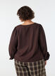 Viscose blouse met V-hals en ballonvormig silhouet, Bruin, Model image number 2