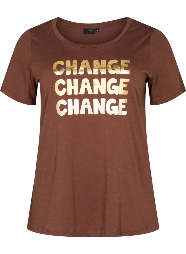 T-shirt en coton à manches courtes, Chestnut Change, Packshot image number 0