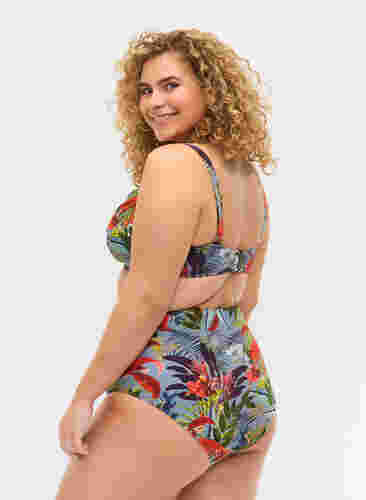 Bas de bikini taille haute à imprimé fleuri, Citadel AOP, Model image number 1
