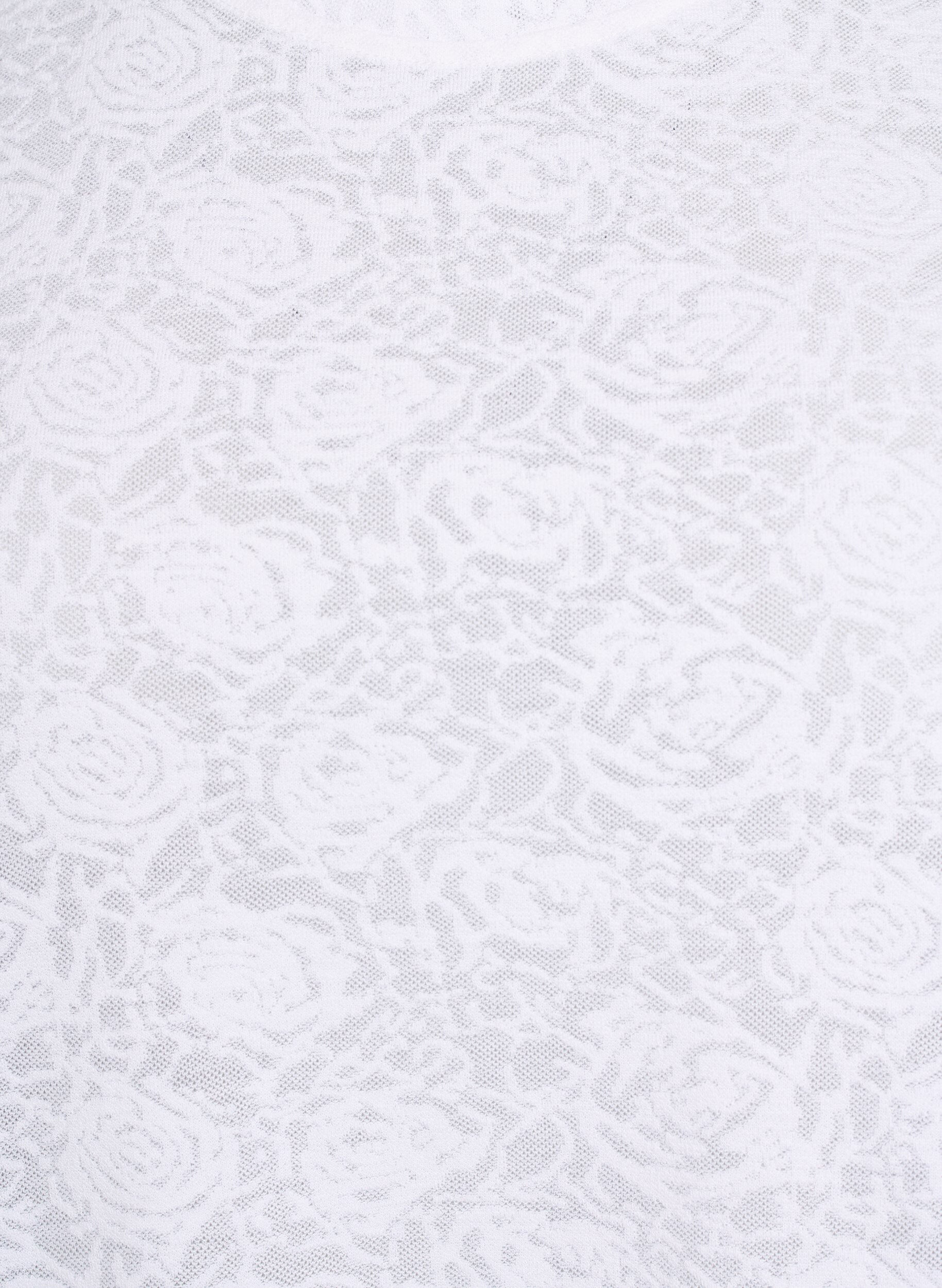 ZizziBlouse met korte mouwen en rozenpatroon textuur, Wit, Packshot image number 2