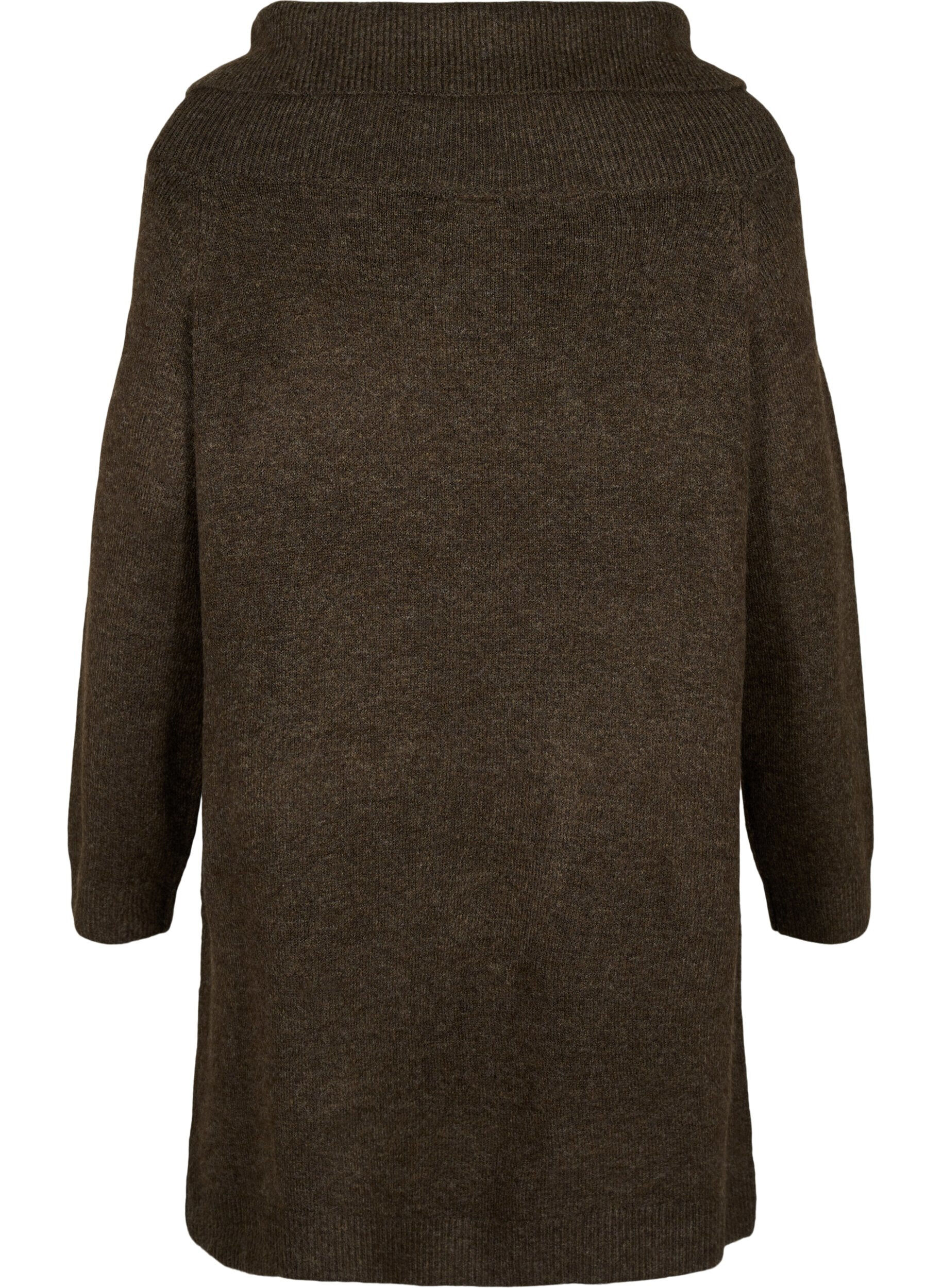 ZizziGem&ecirc;leerde gebreide jurk, Demitasse Mel., Packshot image number 1