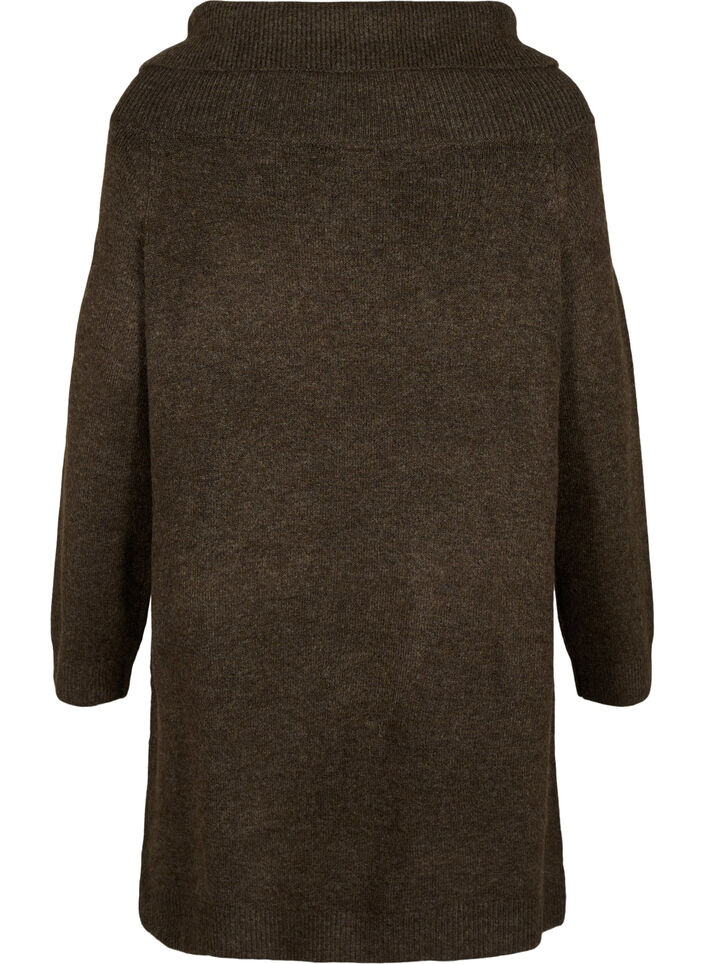 Gem&ecirc;leerde gebreide jurk, Demitasse Mel., Packshot image number 1