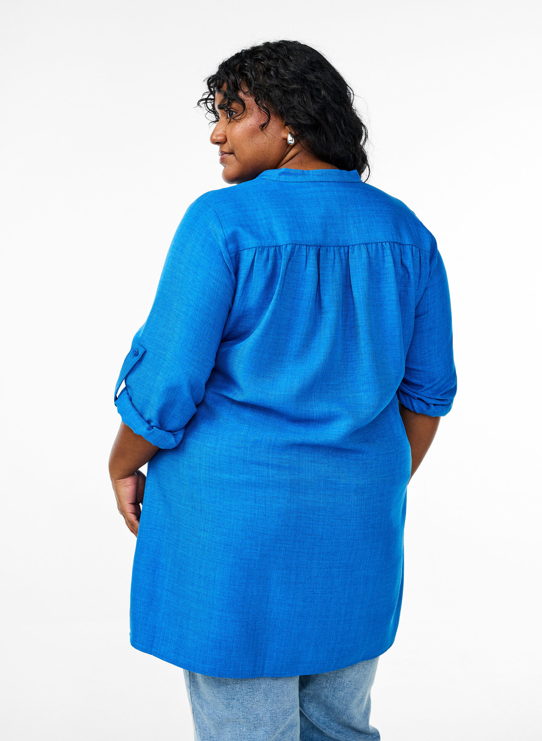 Zizzi Tunique &agrave; col rond, Bleu intense, Model image number 2