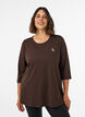 Sporttop met 3/4 mouwen, Bruin, Model image number 0