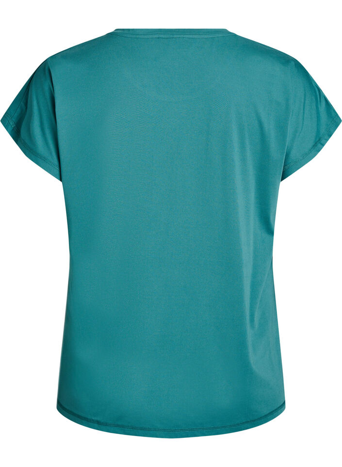 T-shirt de sport couleur unie, Bleu p&eacute;trole, Packshot image number 1