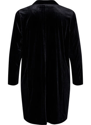 Lange blazer in velours, Black, Packshot image number 1