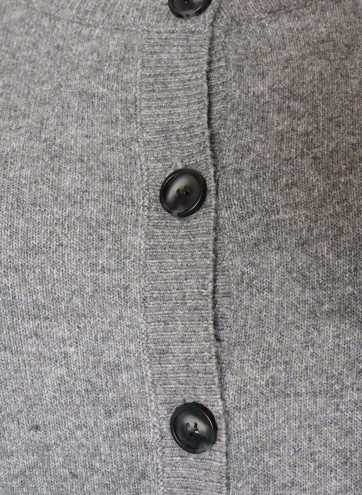 Cardigan avec boutons et devant arrondi, Gris, Packshot image number 2