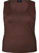 Aansluitende basic top van een gladde stof, Bruin, Packshot image number 0
