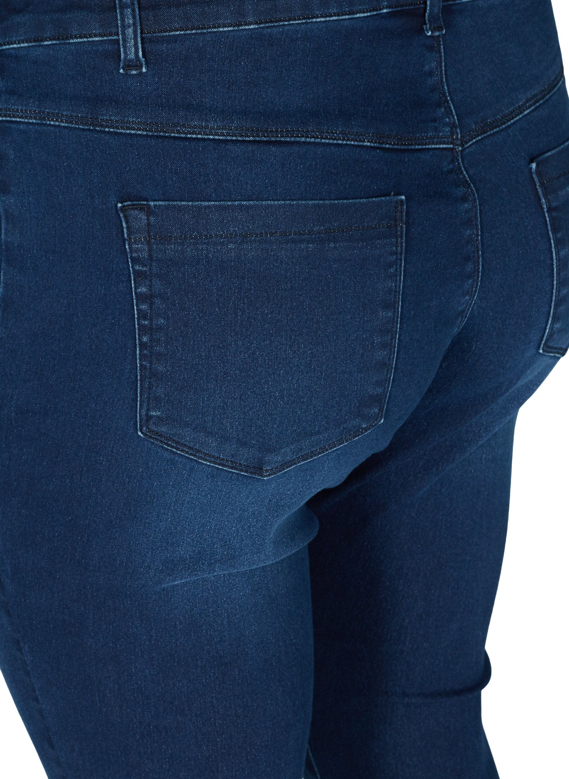 ZizziJeggings en coton m&eacute;lang&eacute;, Dark blue denim, Packshot image number 3