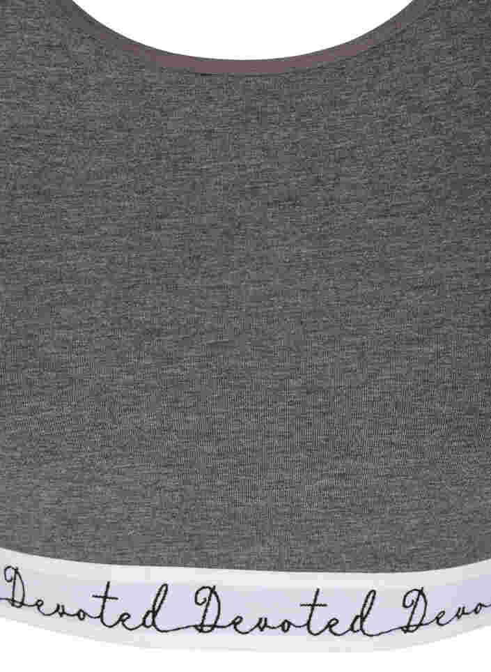 Soutien-gorge chiné à bretelles réglables, Dark Grey Melange, Packshot image number 2