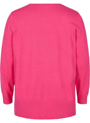 Pull en tricot avec fente, Fuchsia Purple, Packshot image number 1