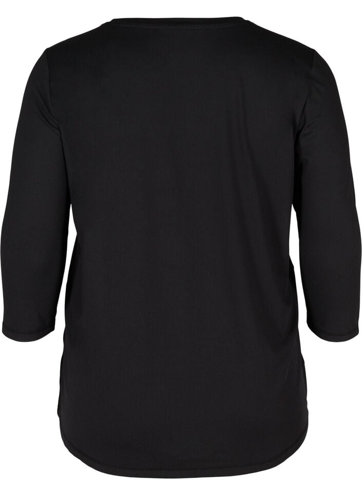 Blouse d'entra&icirc;nement &agrave; manches 3/4, Noir, Packshot image number 1