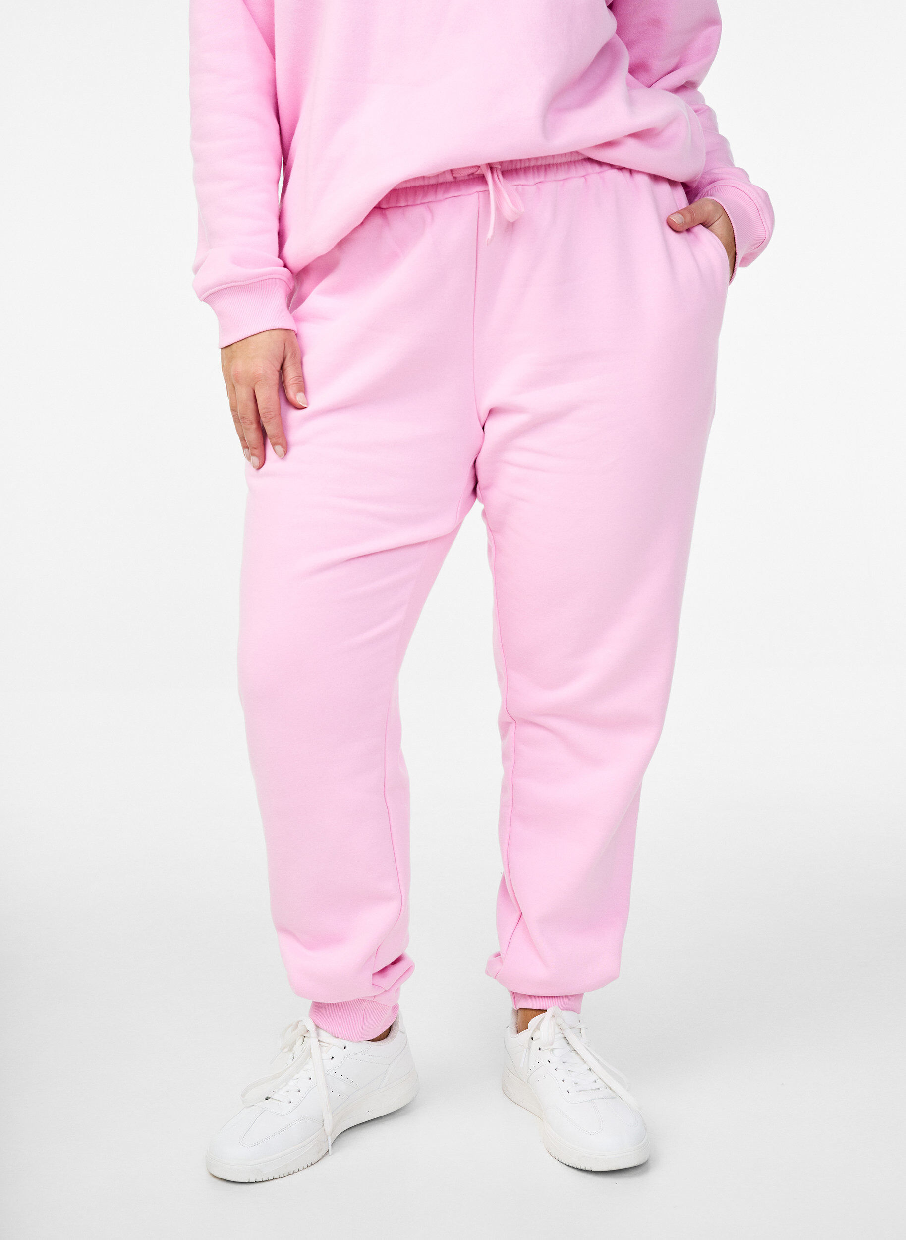 ZizziSweatpants met hoge taille, Roze, Model image number 2