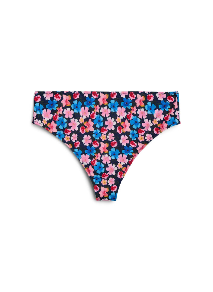 Bloemen brazilian bikini broekje, Rood, Packshot