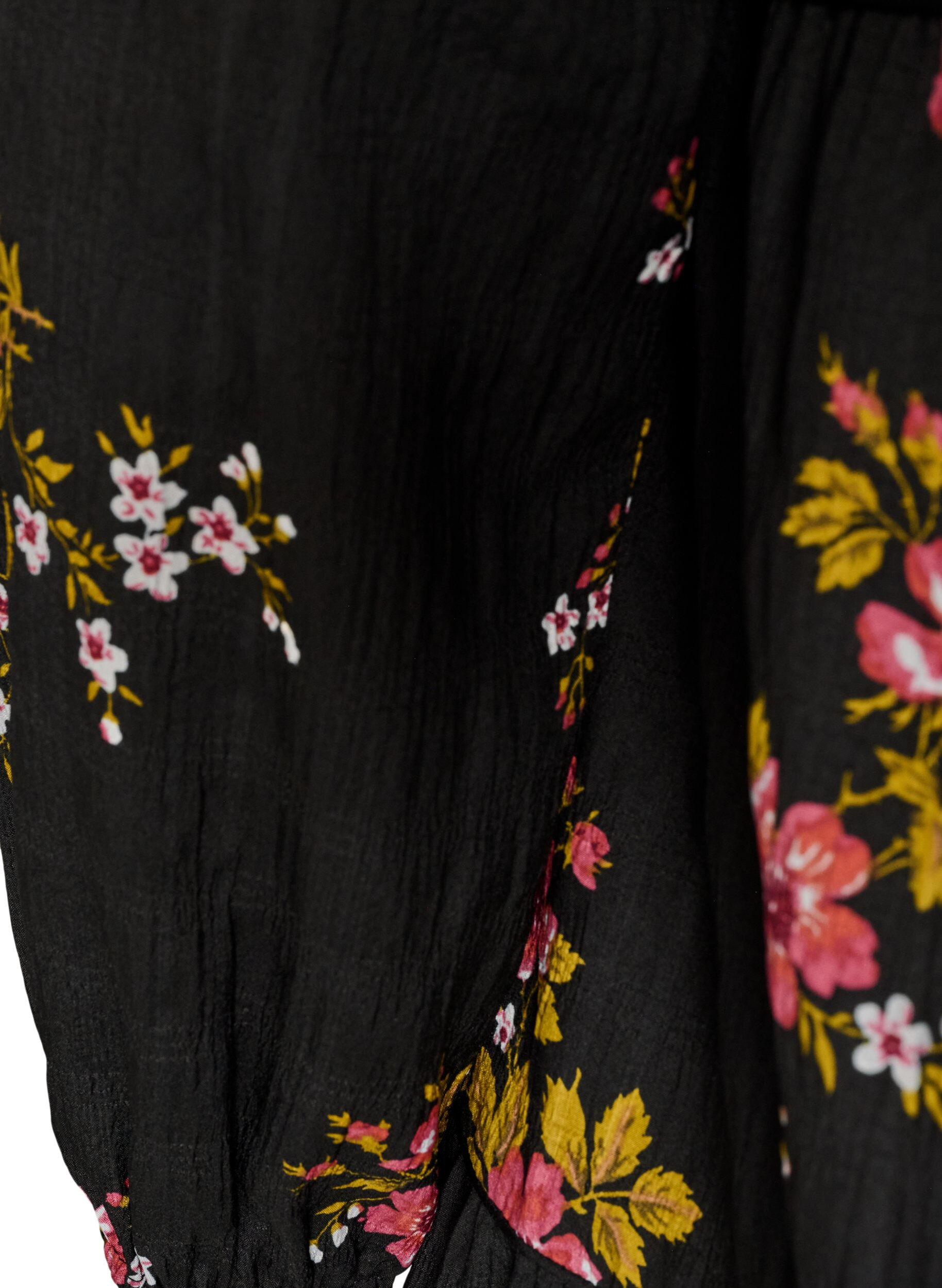 ZizziRobes &agrave; imprim&eacute; floral avec fermeture &agrave; cravate, Noir, Packshot image number 3
