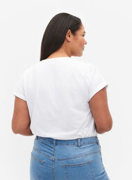 T-shirt à manches courtes en coton mélangé, Bright White, Model