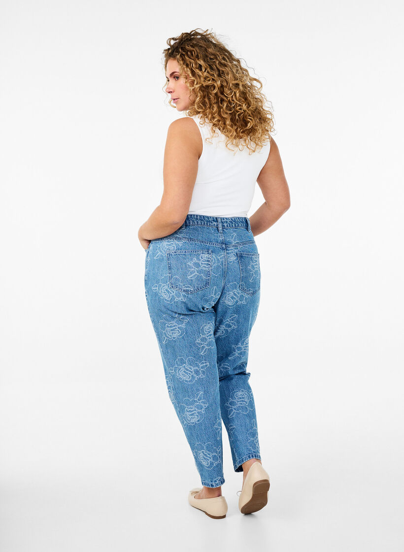 Jeans Mille à motif floral, Bleu Clair, Model image number 1