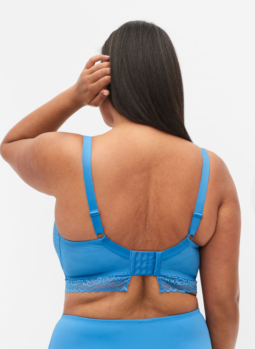Beha met kant en zachte vulling, Blauw, Model image number 1