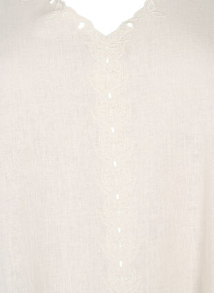 Viscose-linnen blouse met borduurwerk, Moonbeam, Packshot image number 2