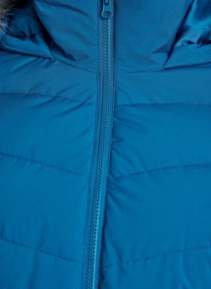 Kort pufferjack met capuchon, Blauw, Packshot image number 2