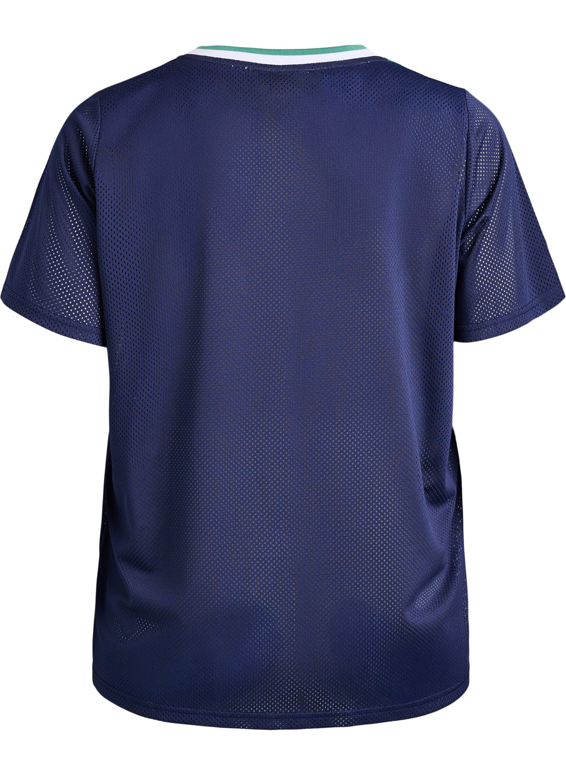 ZizziSporty T-shirt in mesh met print aan de voorkant, Blauw, Packshot image number 1