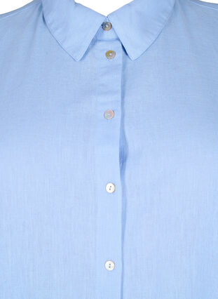 Lang shirt van katoenmix met linnen, Serenity, Packshot image number 2