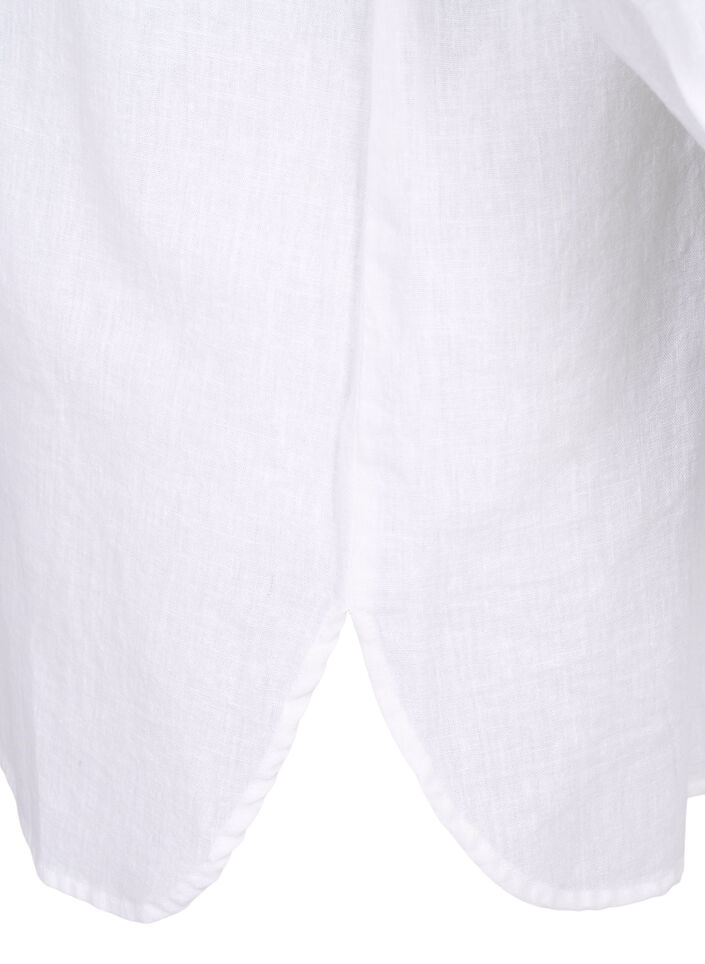 Chemise longue en lin et en coton, Bright White, Packshot image number 3