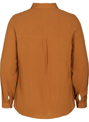 Viscose blouse met borstzakken, Argan Oil, Packshot image number 1