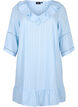 Katoen-viscosemix jurk met 3/4 mouwen, Chambray Blue, Packshot image number 0