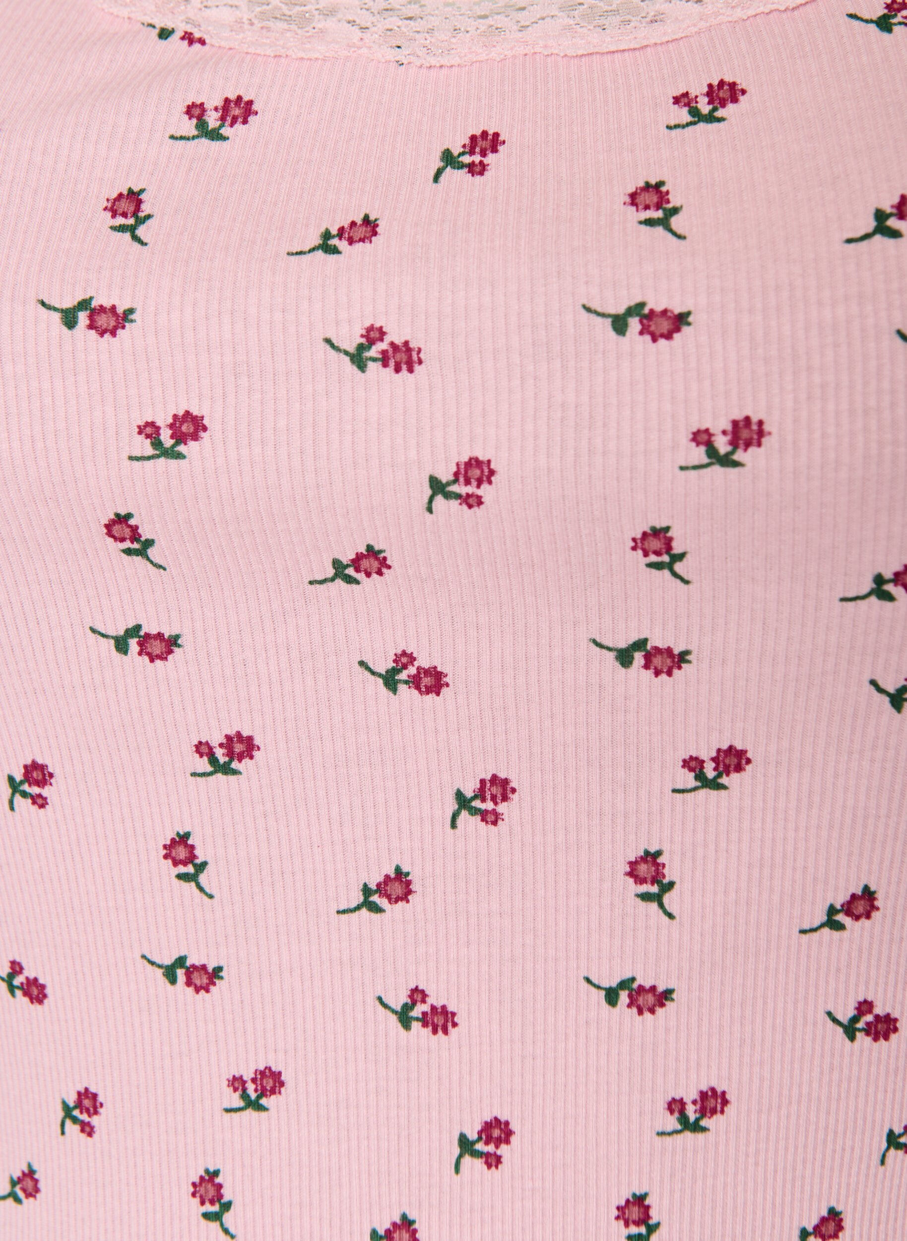 ZizziTop avec imprim&eacute; et bord en dentelle, Rose poudr&eacute;e, Packshot image number 2