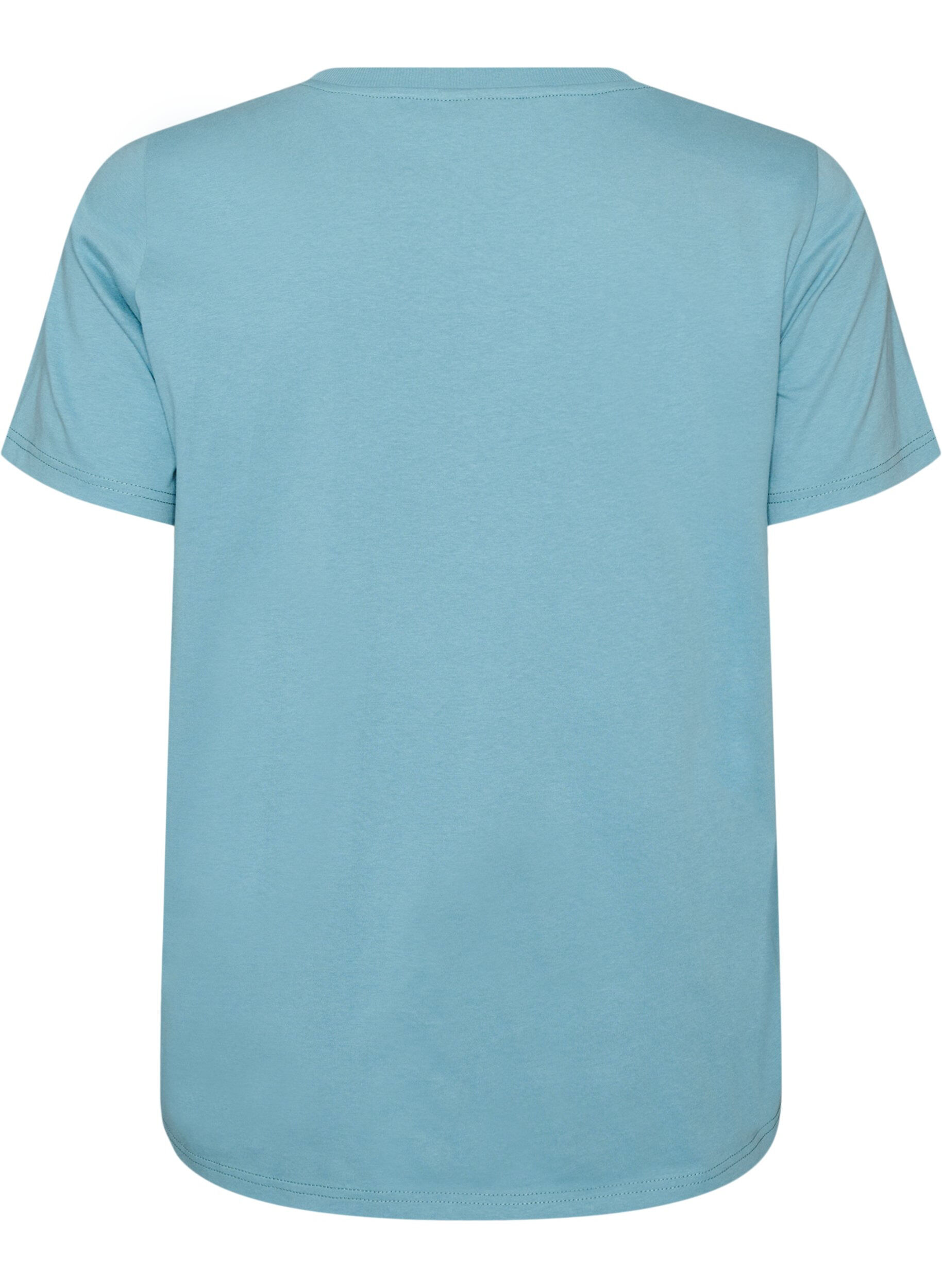 ZizziKatoenen T-shirt met print, Blauw, Packshot image number 1