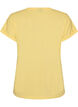 T-shirt met korte mouwen van katoenmix, Geel, Packshot image number 1