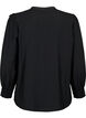 Viscose blouse met ruches en borduursel, Black, Packshot image number 1
