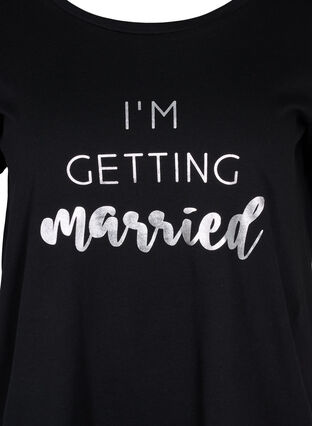 T-shirt de mariée avec imprimé, Black Silver, Packshot image number 2