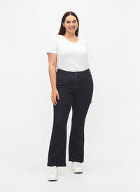 Ellen bootcut jeans met hoge taille, Raw Unwash, Model
