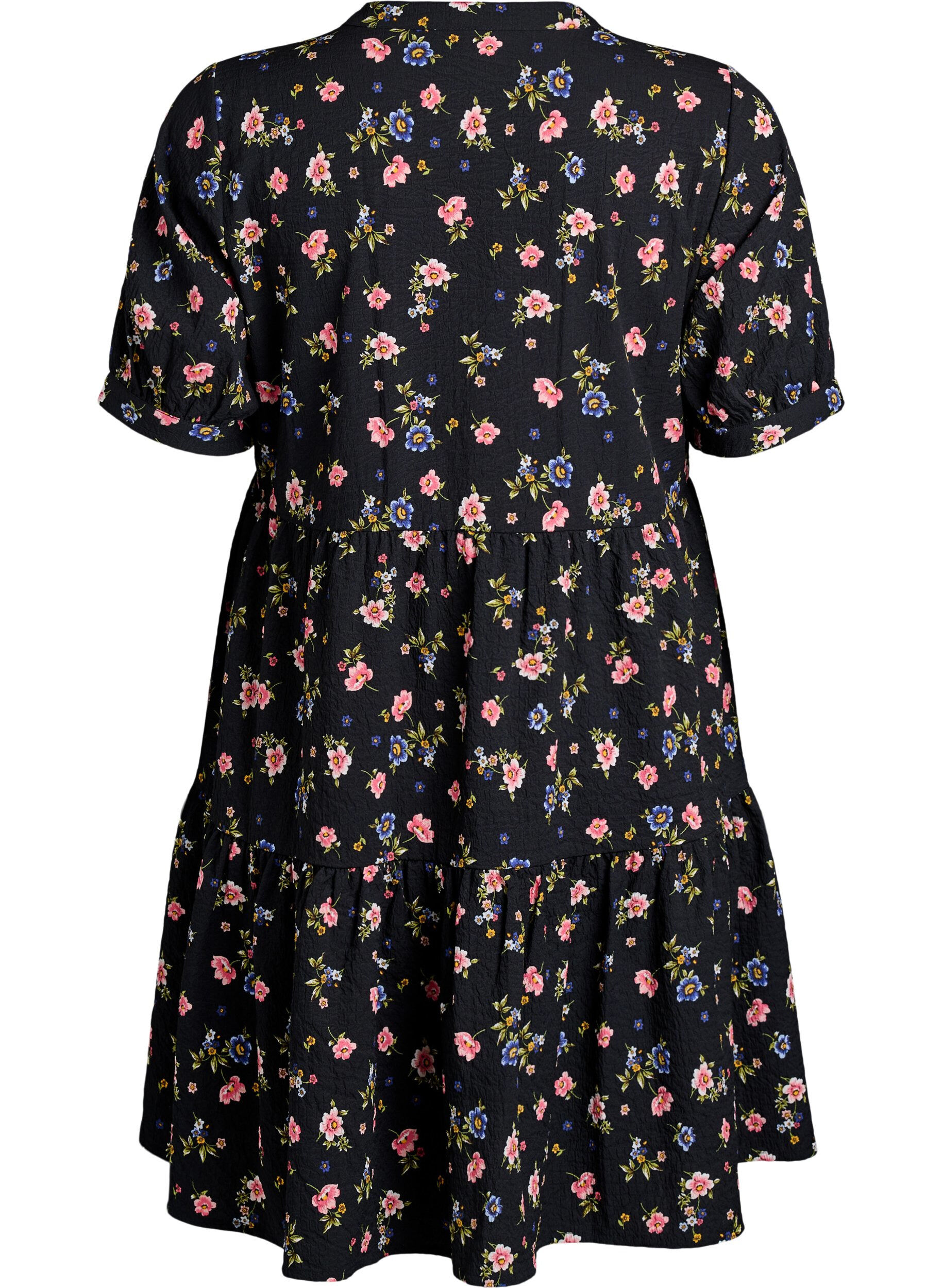 Zizzi Robe courte coupe &eacute;vas&eacute;e, Noir, Packshot image number 1