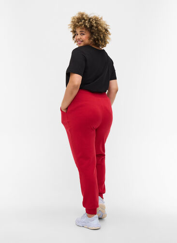 Pantalon de jogging ample avec poches, Red, Model image number 1